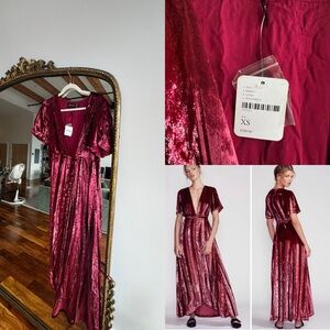 FREE PEOPLE KARA VELVET WRAP DRESS RARE